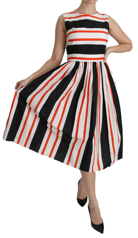 A-Line Pleated Midi Fashion Dress