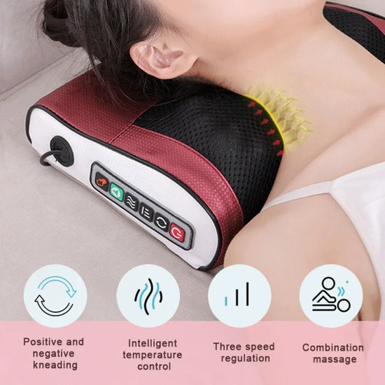 4 Key Smart Cervical Neck Shoulder Electric Waist Back Shiatsu Massage Pillow Heated Car Seat Massage Neck and Shoulder Massager