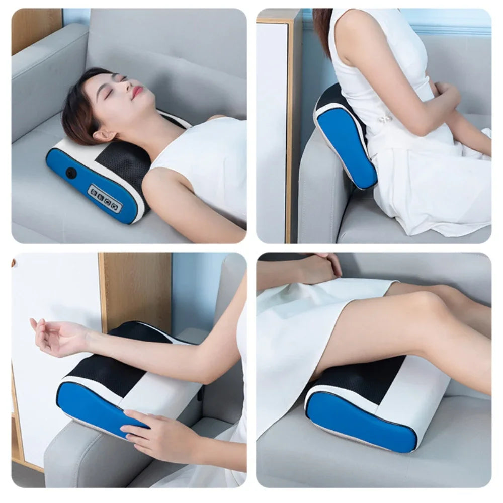 4 Key Smart Cervical Neck Shoulder Electric Waist Back Shiatsu Massage Pillow Heated Car Seat Massage Neck and Shoulder Massager