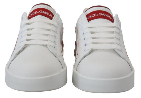 Chic White Portofino Leather Sneakers