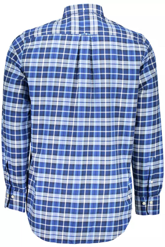 Blue Cotton Men Shirt