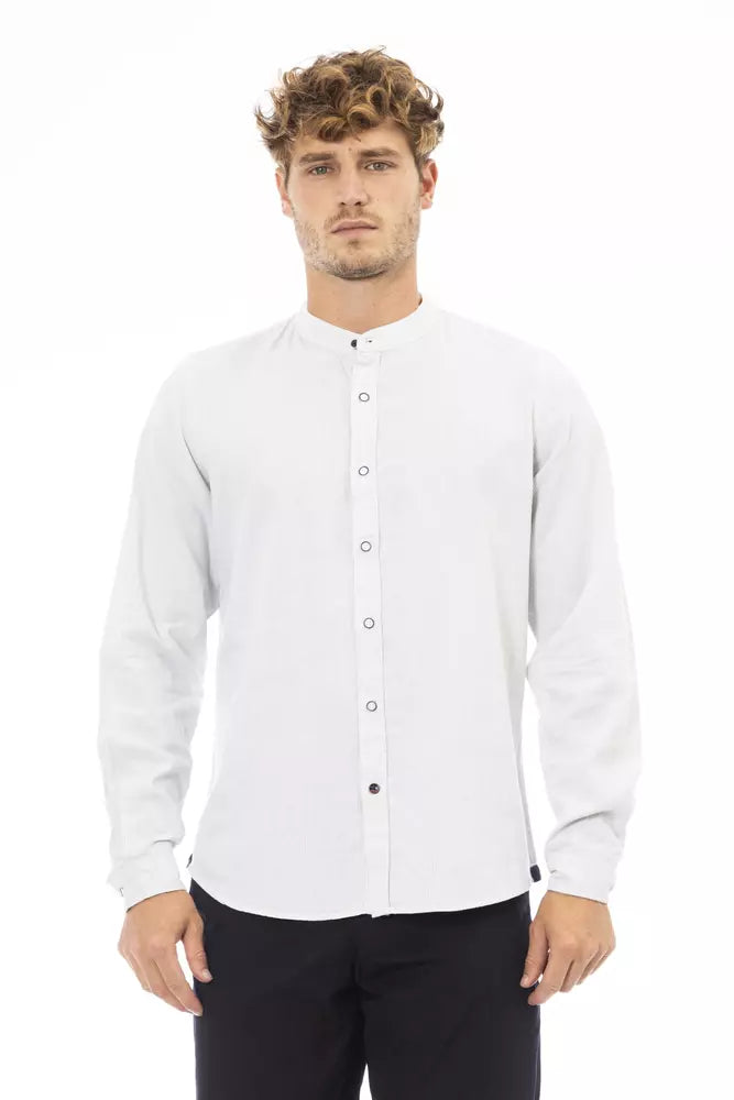 White Rayon Men Shirt