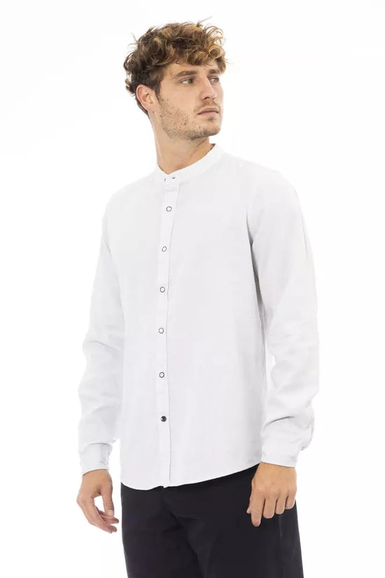 White Rayon Men Shirt