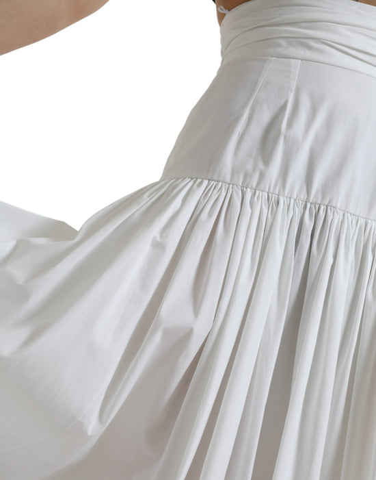 Elegant High Waist Cotton Maxi Skirt