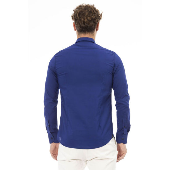 Blue Cotton Men Shirt