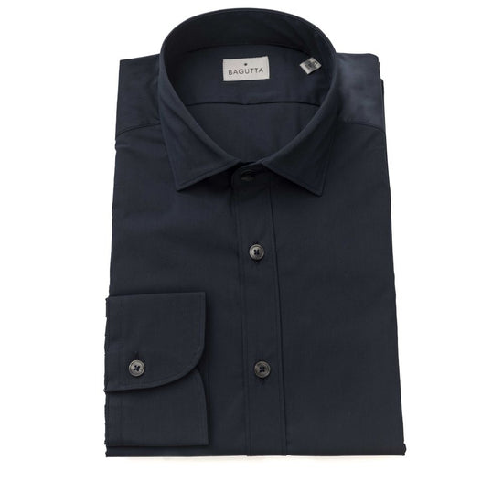 Blue Cotton Men Shirt