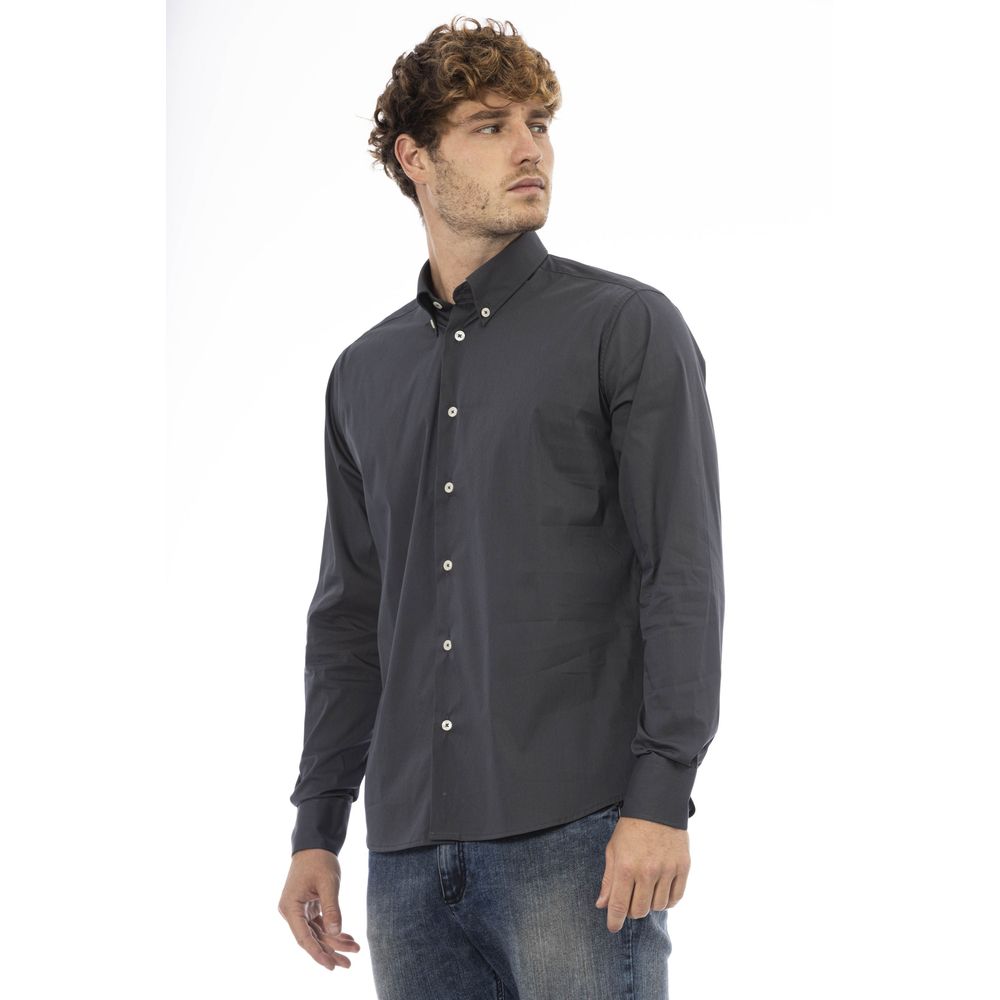 Gray Cotton Men Shirt