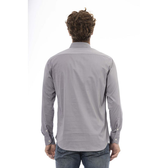 Gray Cotton Men Shirt