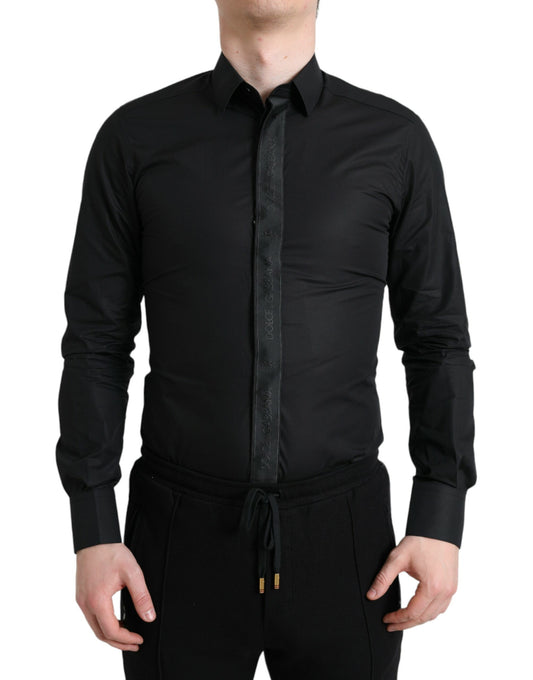 Elegant Black Slim Fit Dress Shirt