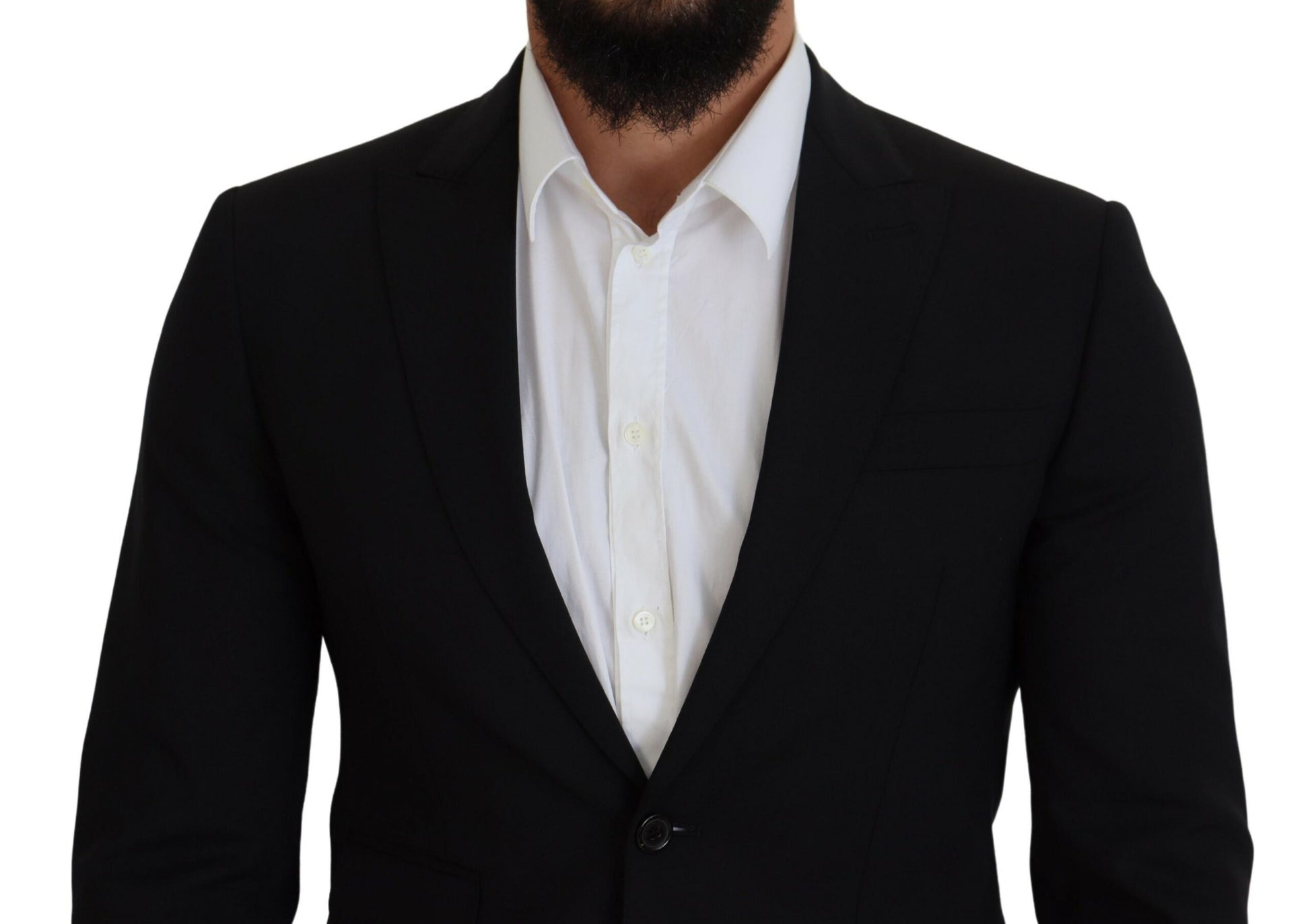 Black Wool Single Breasted 2 Piece LONDON Suit