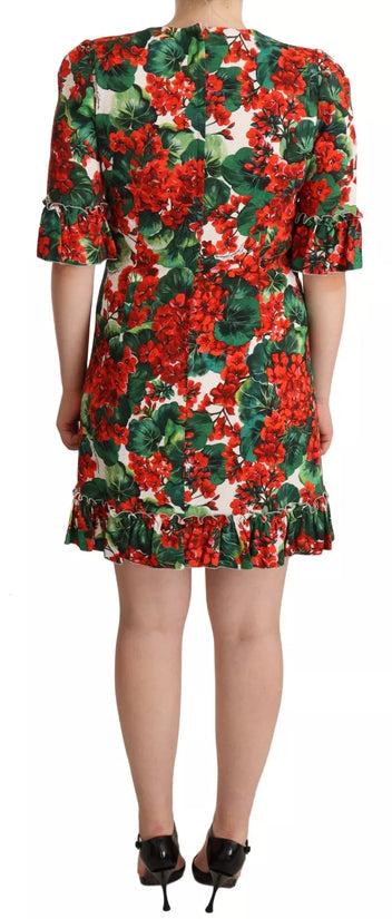 Red Green Portofino-Print Poplin Midi Dress