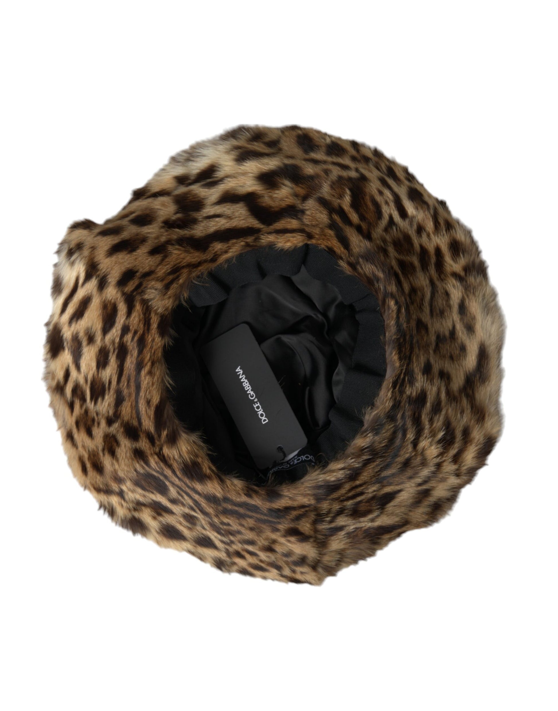 Brown Leopard Fur Women Bucket Hat