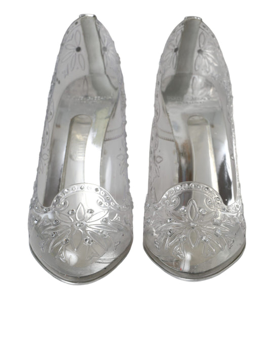 Clear Floral Crystal Heels CINDERELLA Shoes