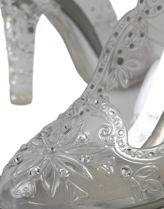 Clear Floral Crystal Heels CINDERELLA Shoes