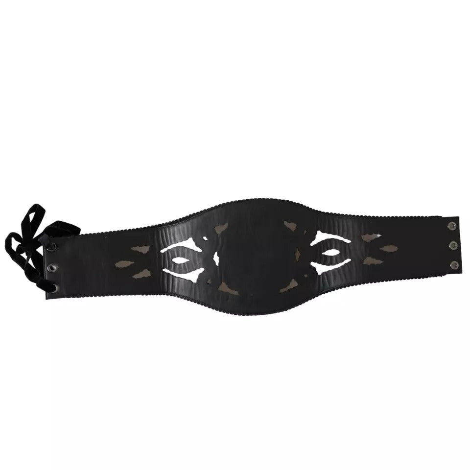 Black Canvas Embellished Waist Women Belt