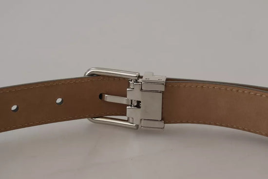 Silver Leather Metal Buckle Belt