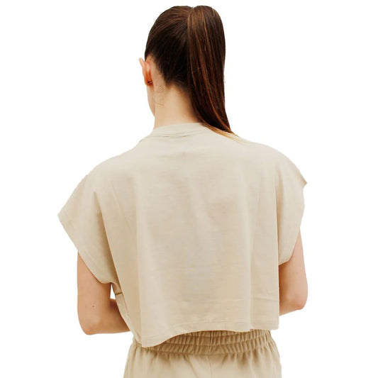 Beige Cotton Tops & T-Shirt