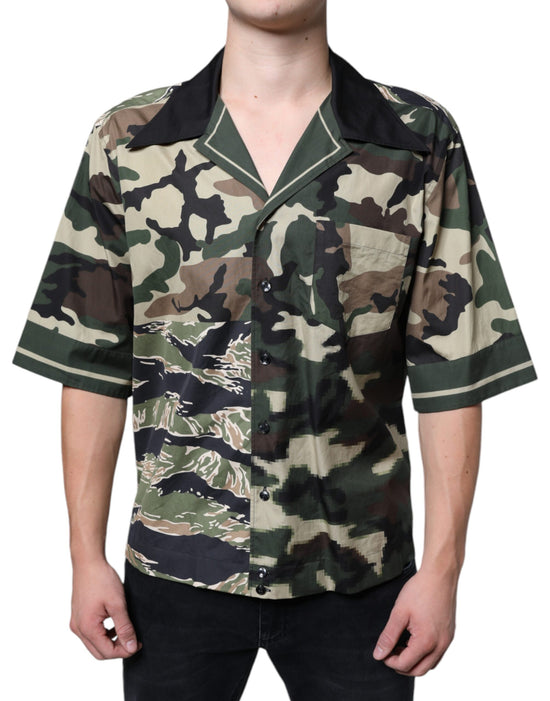 Multicolor Camouflage Button Down Men Casual Shirt