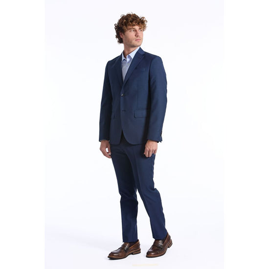 Blue Wool Men Suit