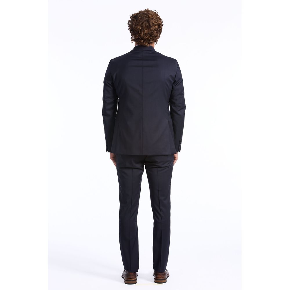 Blue Wool Men Suit