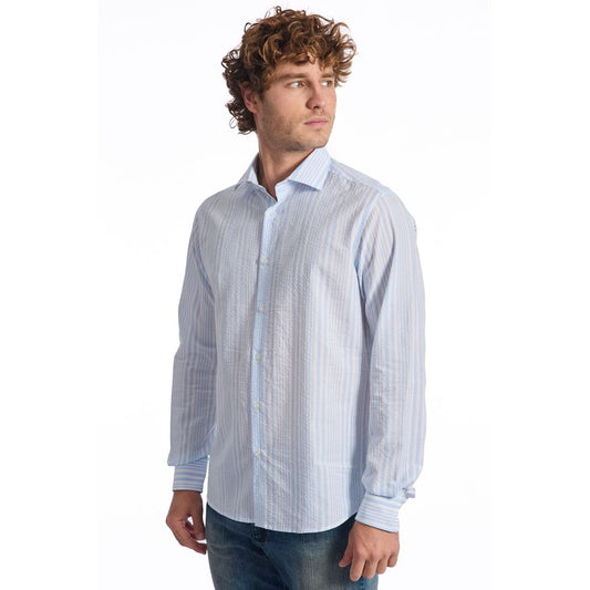 Light Blue Cotton Men Shirt