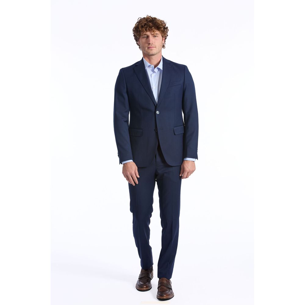 Blue Wool Men Suit