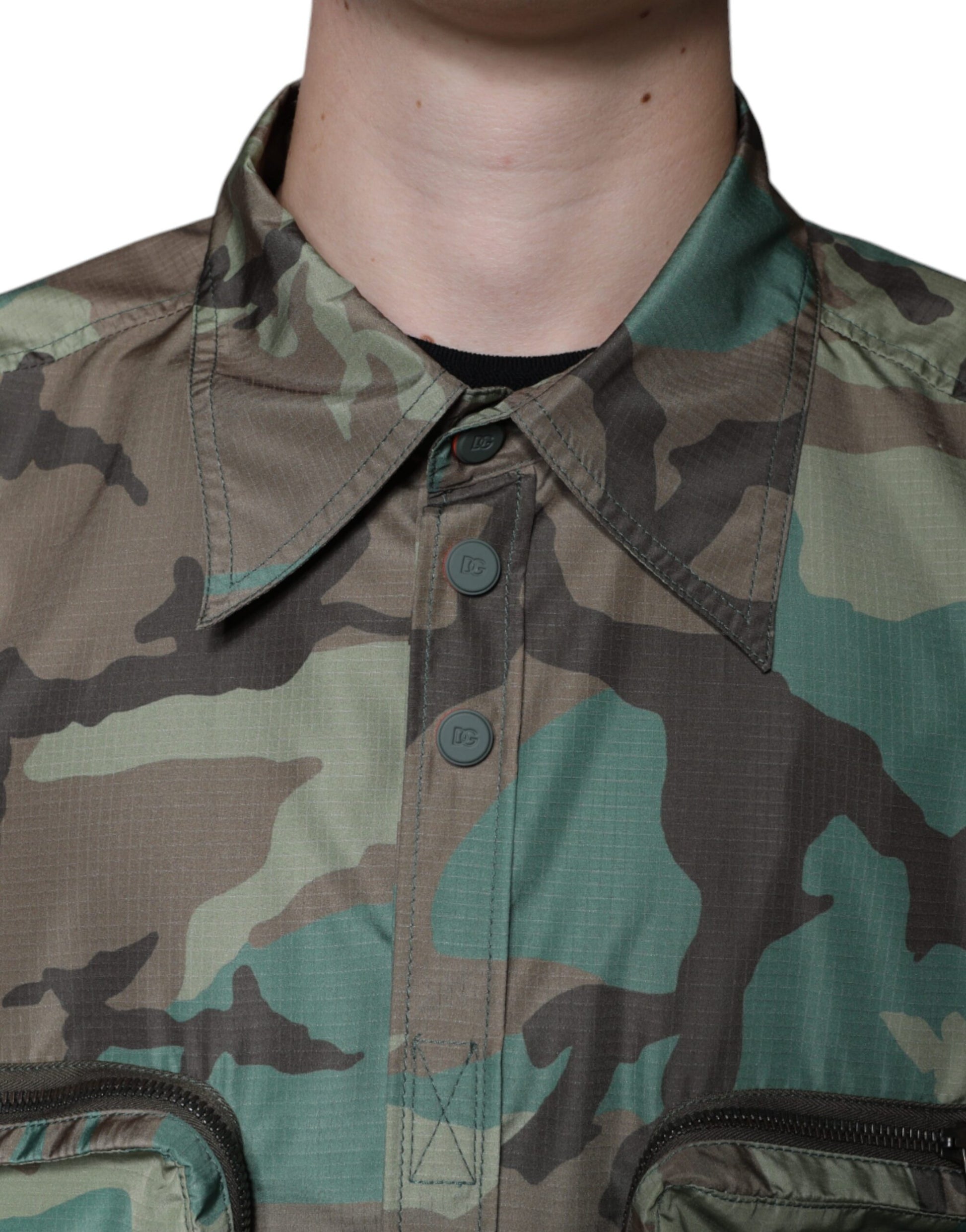 Multicolor Camouflage Button Down Shirt