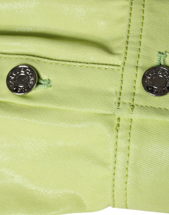 Green Cotton Collared Men Button Down Shirt