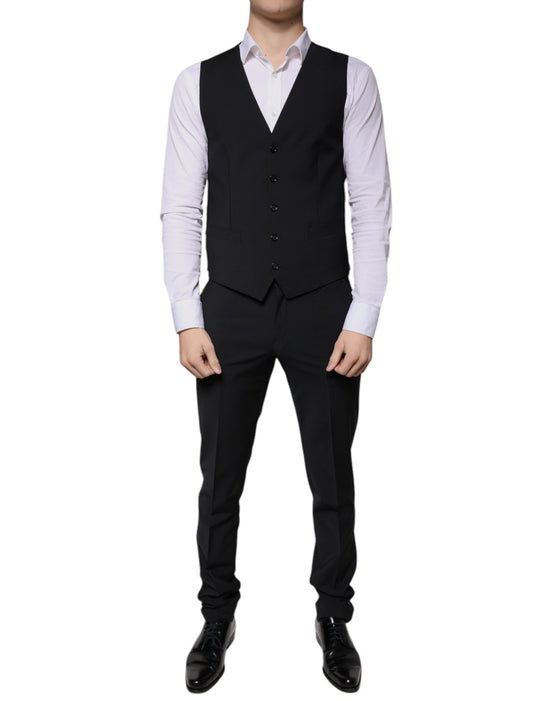 Black Wool MARTINI Formal 3 Piece Suit