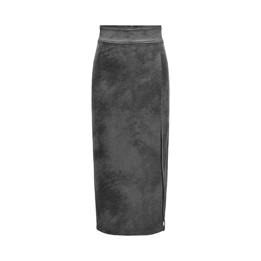 Gray Leather Leather Skirt