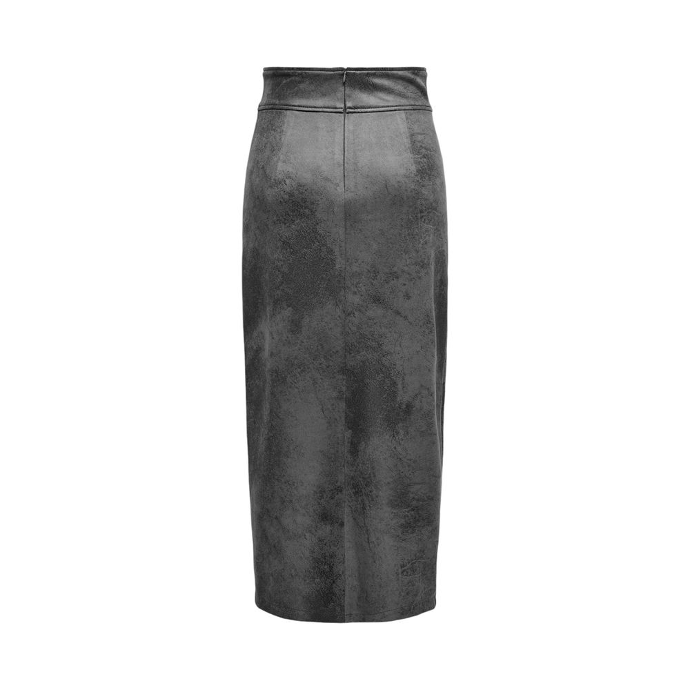 Gray Leather Leather Skirt