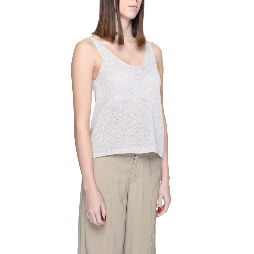 Beige Cotton Cotton Tops & T-Shirt