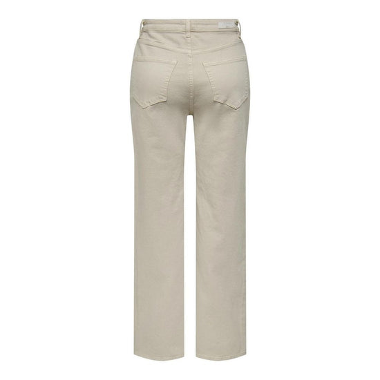 Beige Cotton Jeans & Pant