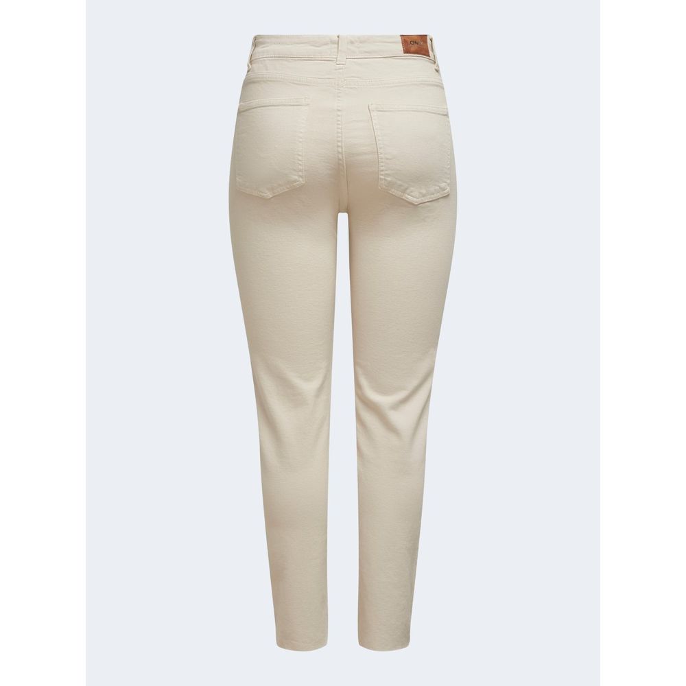 Beige Cotton Jeans & Pant