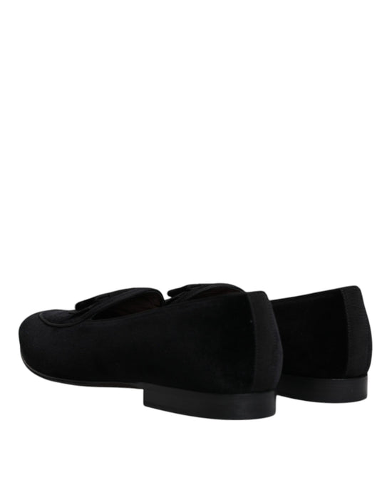 Black Velvet Loafers Formal Men Dress Shoes