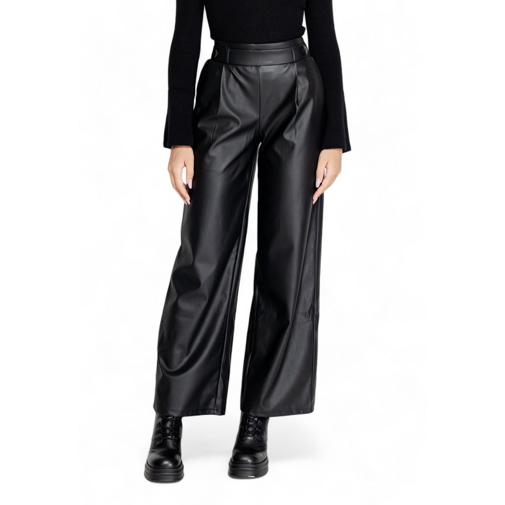 Black Polyester Jeans & Pant