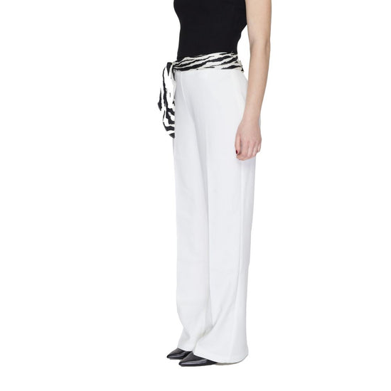 White Polyester Jeans & Pant