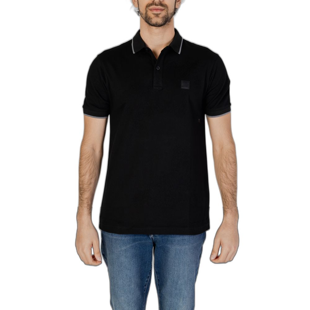 Black Cotton Polo Shirt