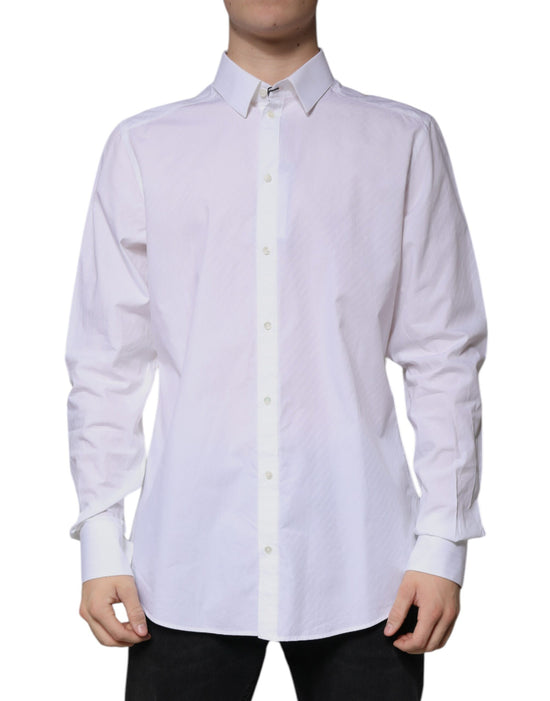 White Cotton Long Sleeve MARTINI Dress Shirt