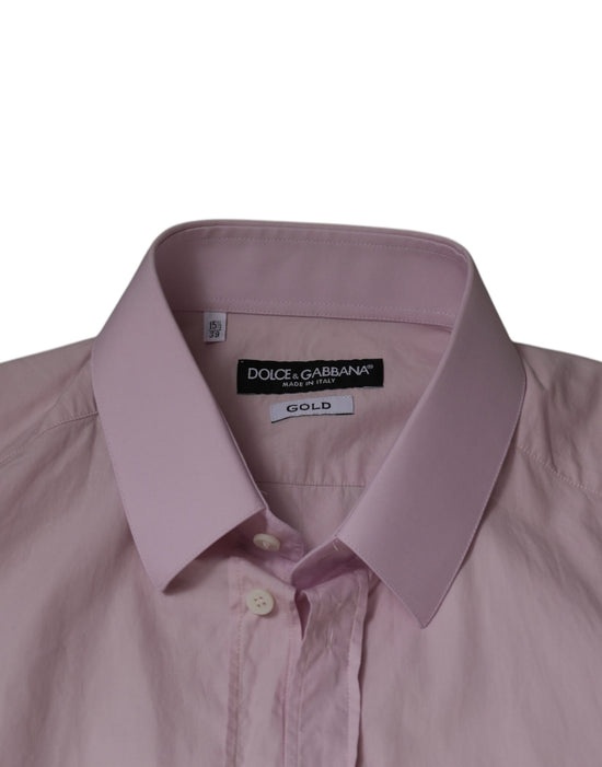 Light Pink Cotton Slim Fit GOLD Dress Shirt