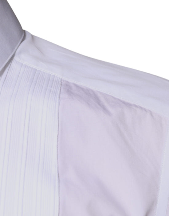 White Bib Cotton Poplin GOLD Men Formal Shirt