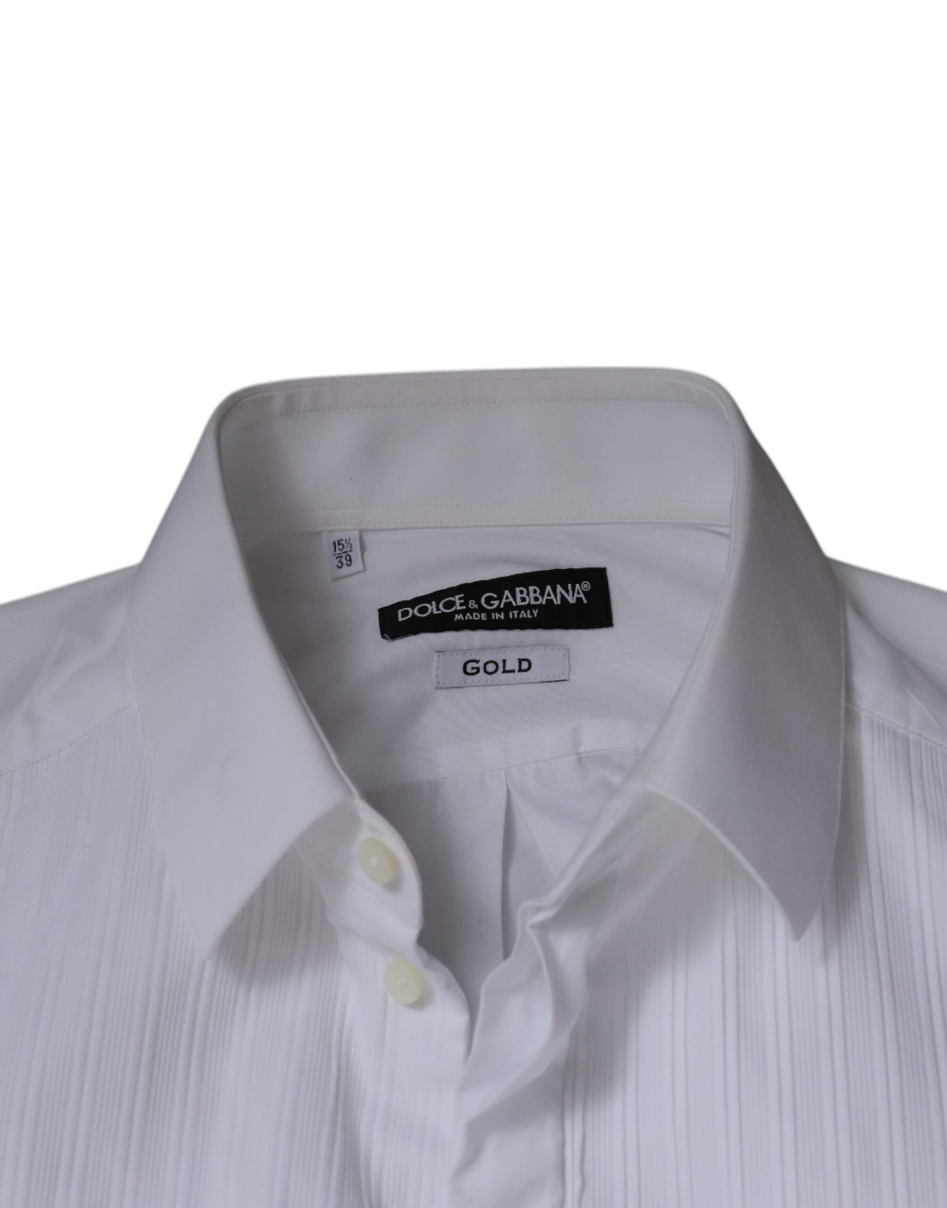 White Bib Cotton Poplin GOLD Men Formal Shirt