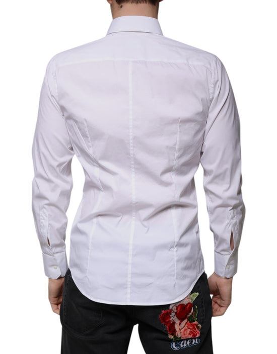 White Cotton Slim Fit Men MARTINI Dress Shirt