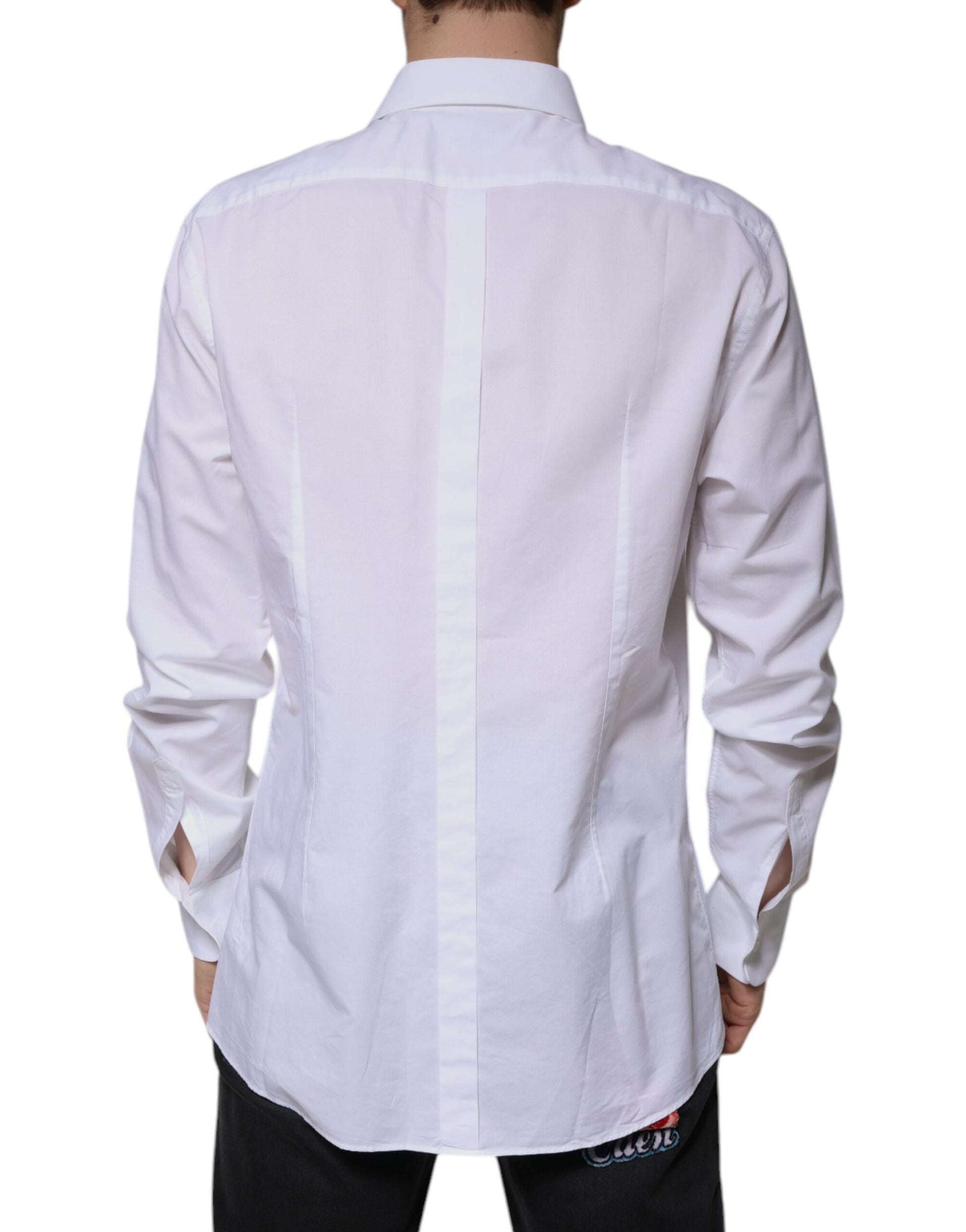 White Bib Cotton Poplin GOLD Formal Shirt