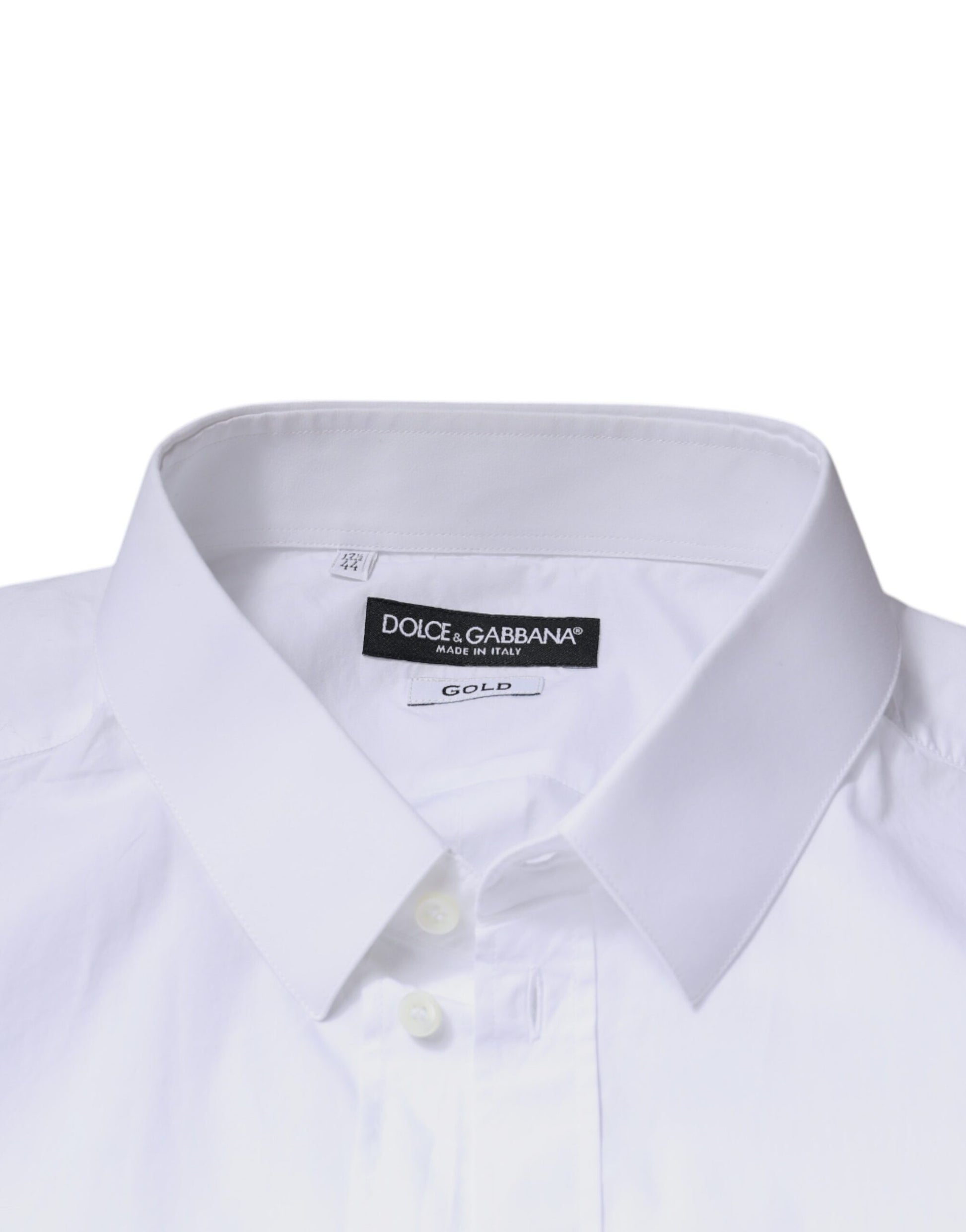 White Logo Cotton Slim Fit GOLD Dress Shirt