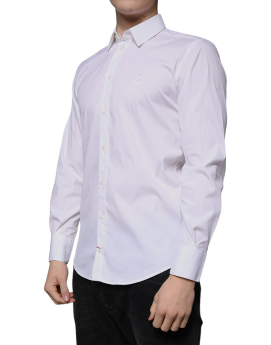 White Cotton Blend Formal MARTINI Shirt