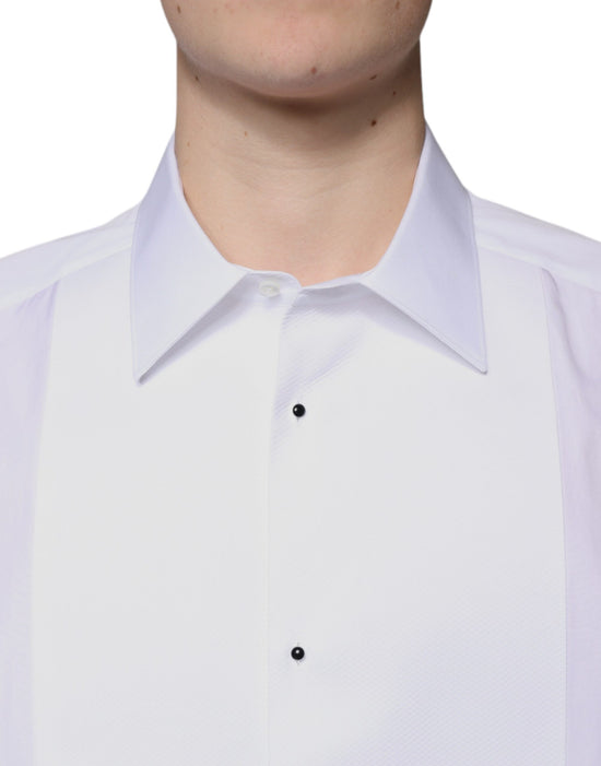 White Bib Cotton Poplin GOLD Formal Shirt