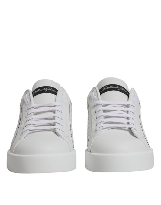 White Black Portofino Low Top Sneakers Shoes