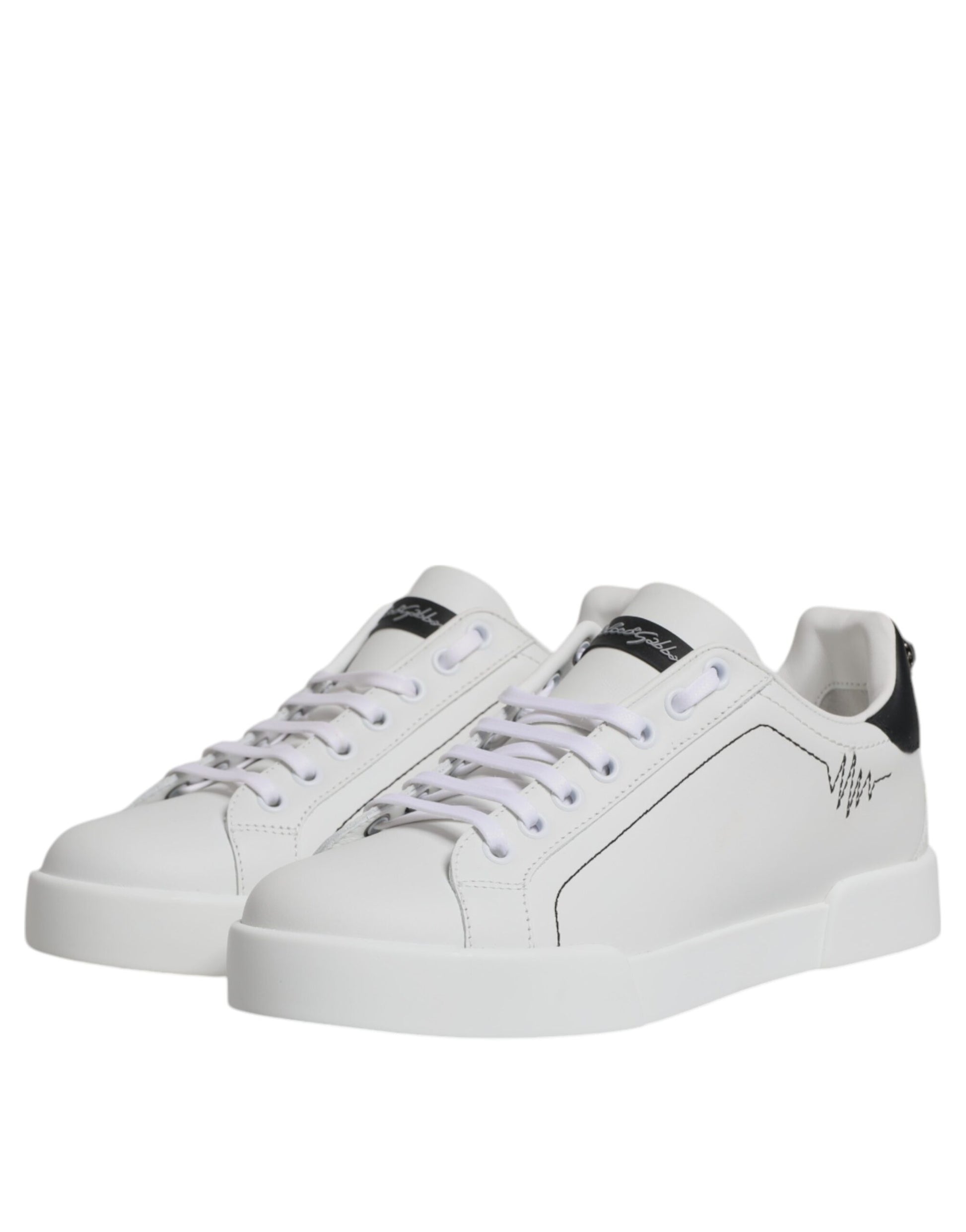 White Black Portofino Low Top Sneakers Shoes