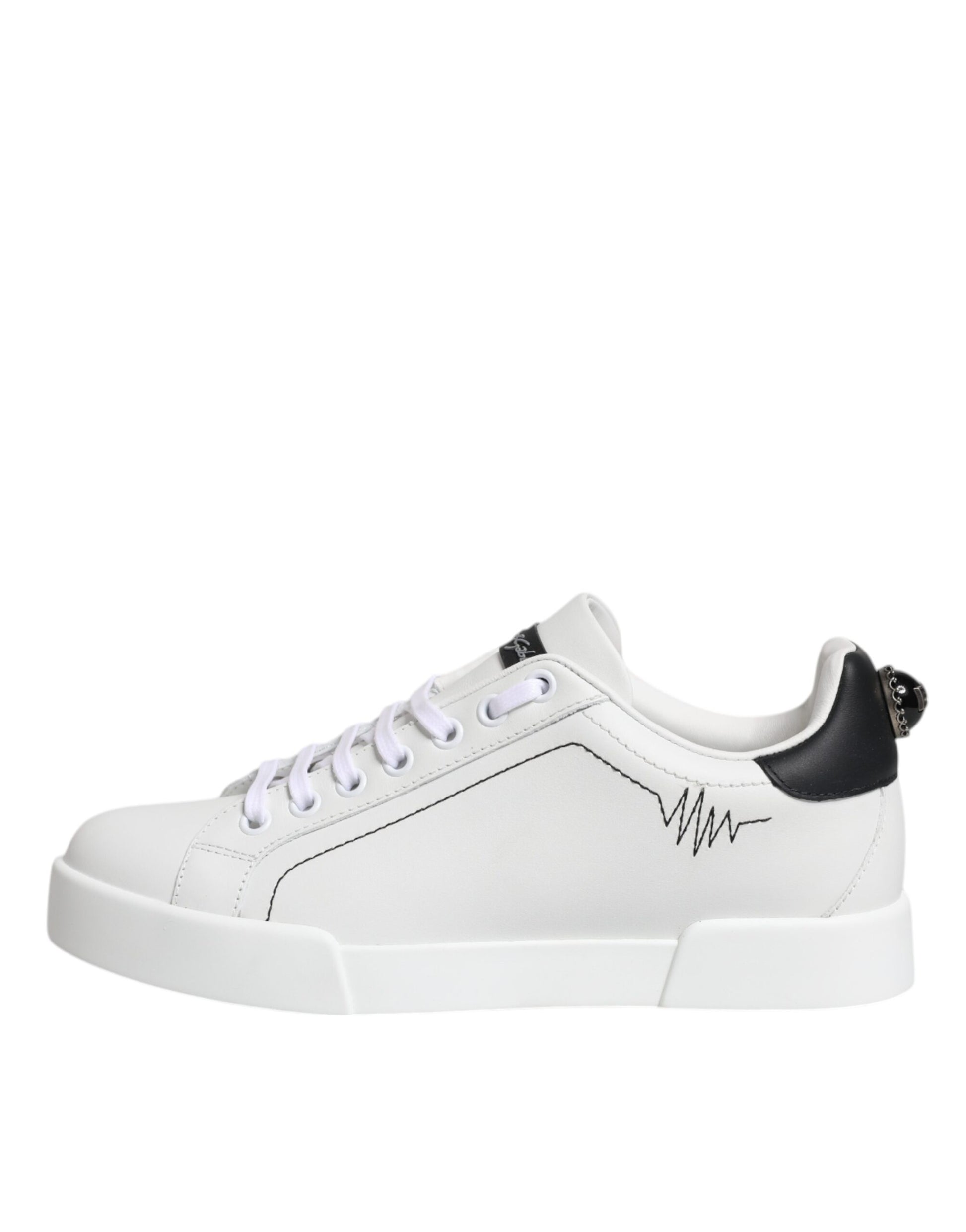 White Black Portofino Low Top Sneakers Shoes